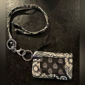 Vera Bradley Women's Cotton Zip ID Case with blue flowers !!